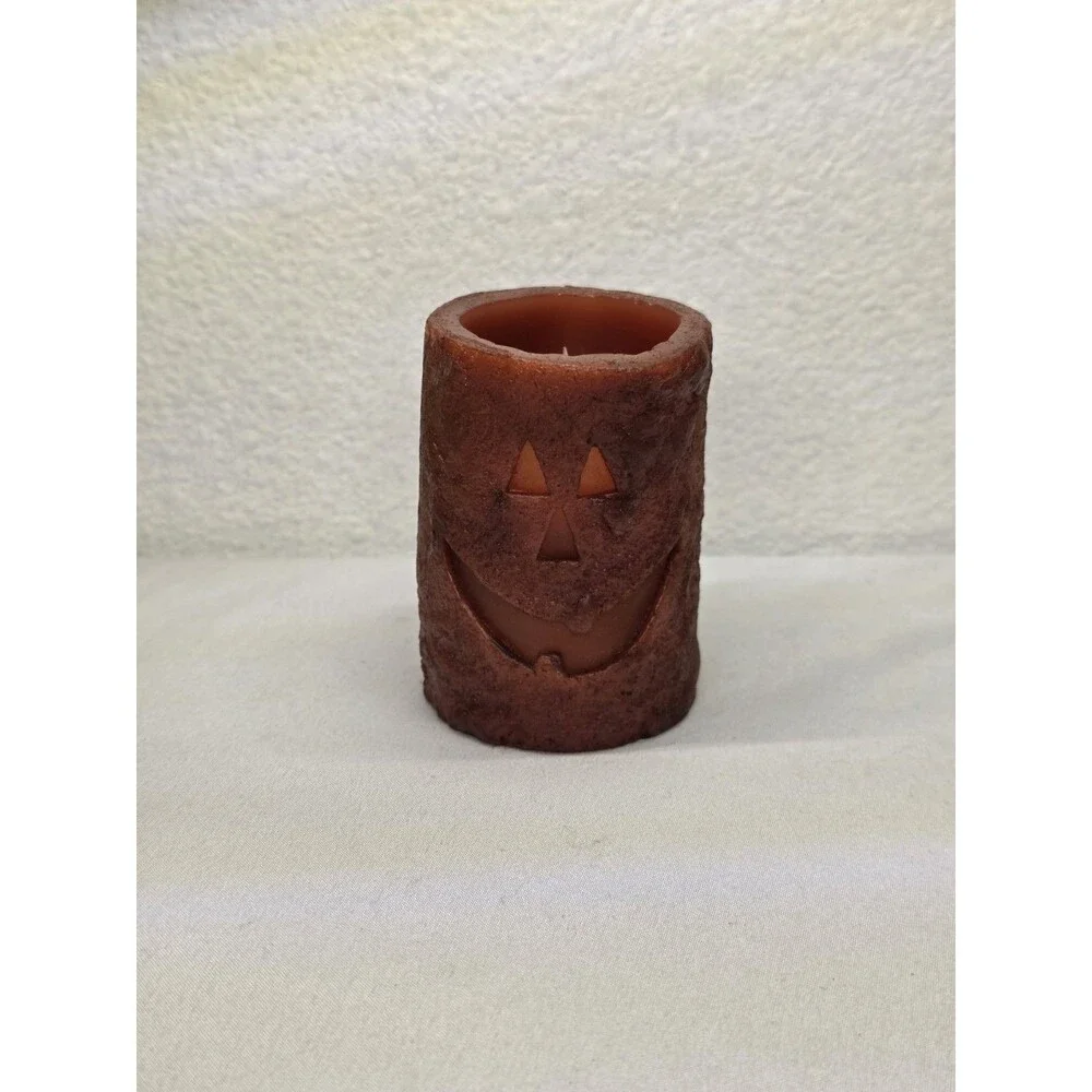 Small Jack O Lantern Pillar Candle LED Fall Halloween Pumpkin decoration Battery